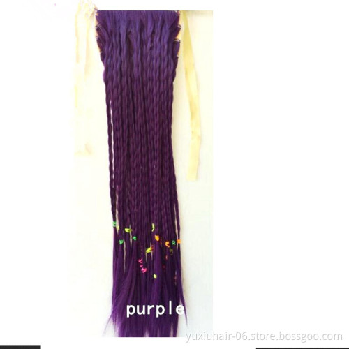 Synthetic Hair Long Straight Braids Ponytail High Temperature Fiber Clip in PonyTail Hair Extension Women Ponytails